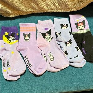 Kuromi Character Socks Adult sock size 6-10 Hello Kitty Brand New Never Worn